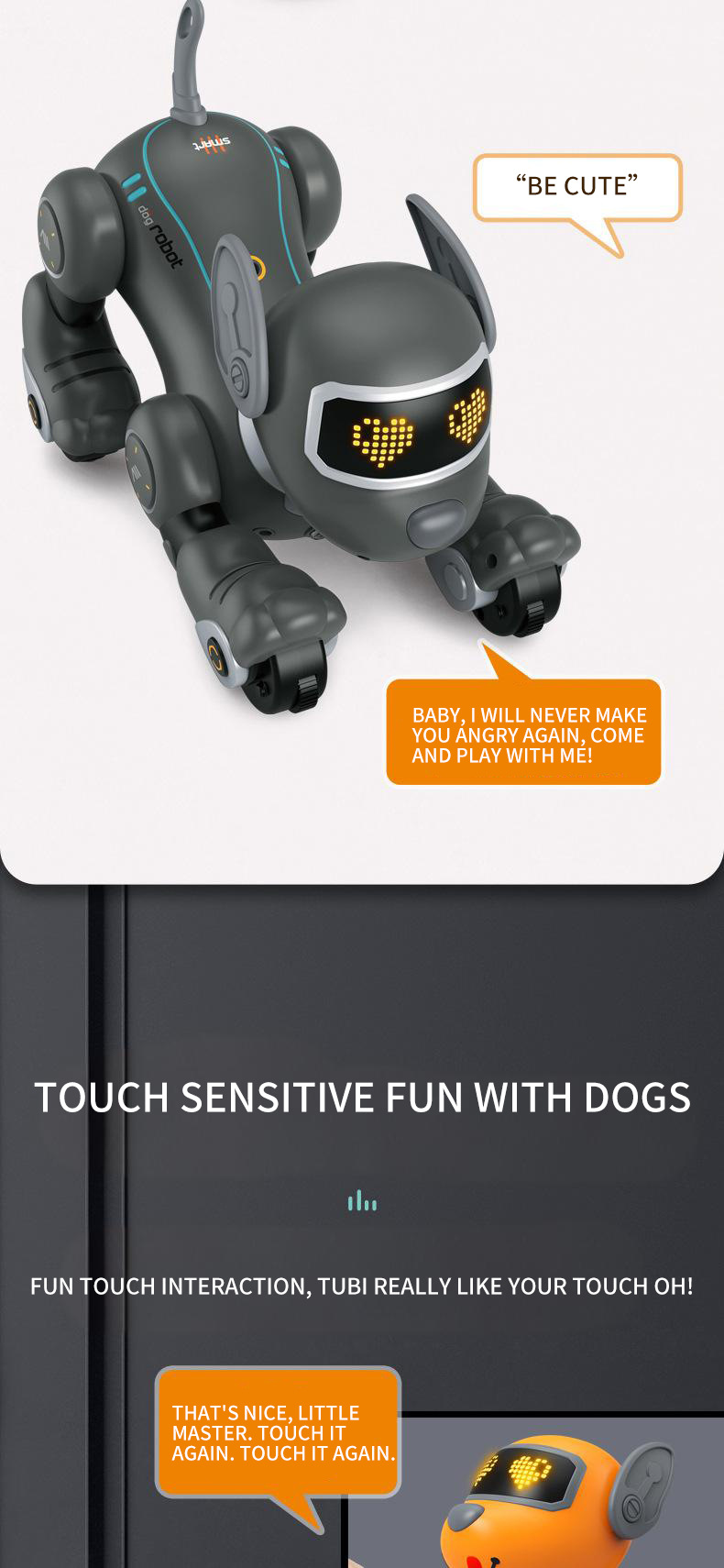 跨境俄语玩具电动机器狗智能语音跟随编程特技狗儿童益智萌机器人详情4