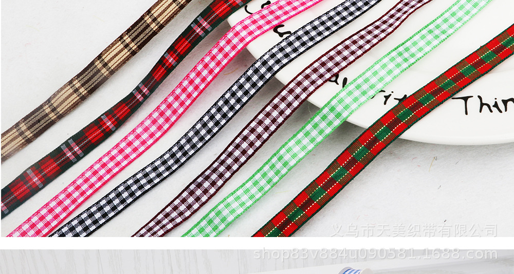 1CM клетчатая упаковка с подарочной лентой changerg DIY подарочной лентой diy подарочной лентой в стиле пасторального дерева pic 5