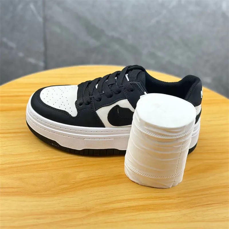 2024黑白色厚底真皮熊猫勾勾鞋女新款小白鞋云朵鞋休闲单鞋运动板详情9