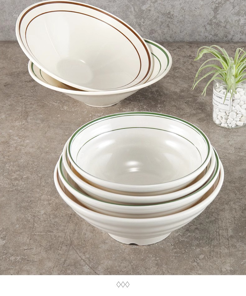 Melamine tableware, ramen bowls, commercial creative bamboo hat bowls, imitation porcelain plastic beef noodle soup bowls, rice noodle bowls, spicy hot pot large bowls pic 14