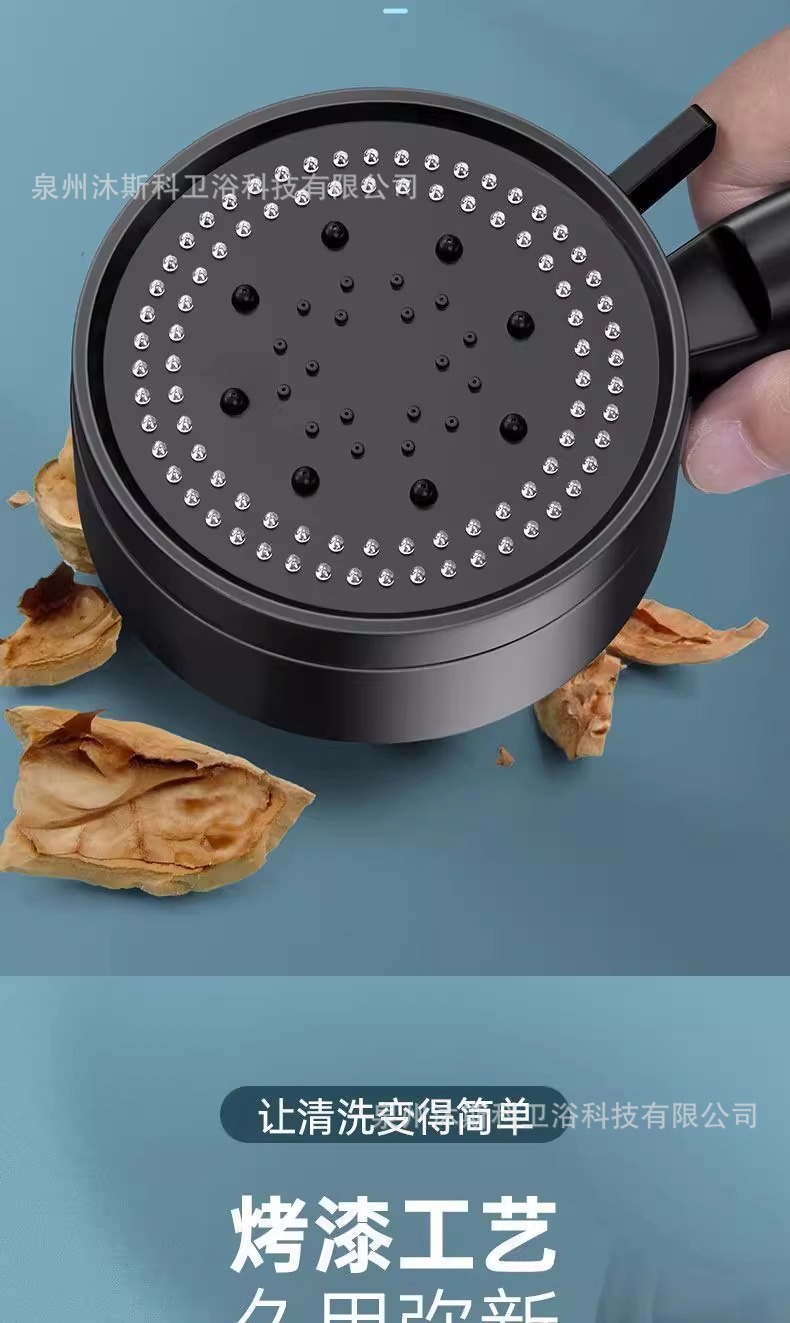 Pressurized shower head, bathroom showerhead, cross-border export wholesale, household silicone water outlet, universal handheld shower head pic 29