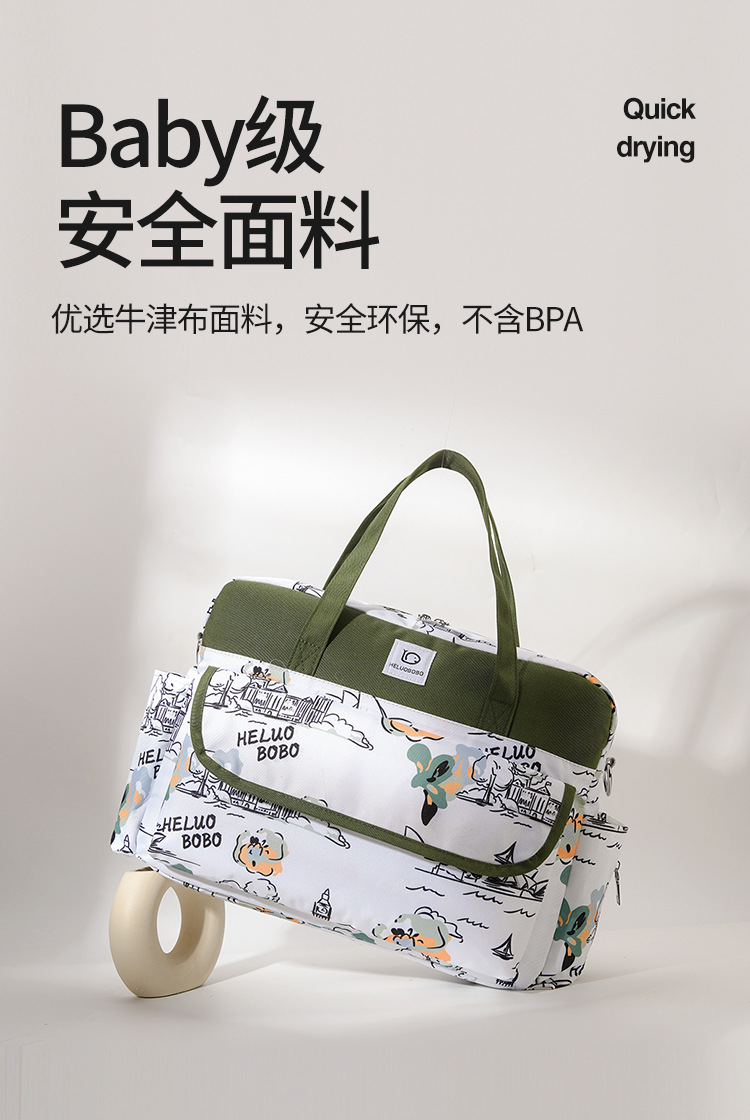 New waterproof large-capacity mom bag, multi-functional bottle storage bag, wear-resistant single-shoulder hand-carry bag for expectant mothers pic 9