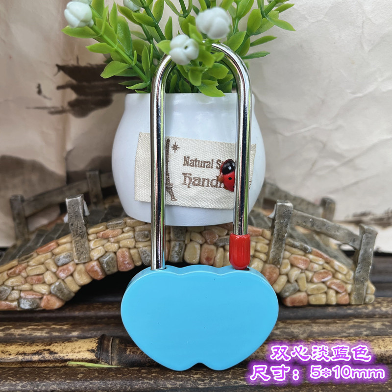 厂家直销彩色 同心锁 许愿锁 长寿锁 连心锁爱情锁景区工艺品LOGO详情12