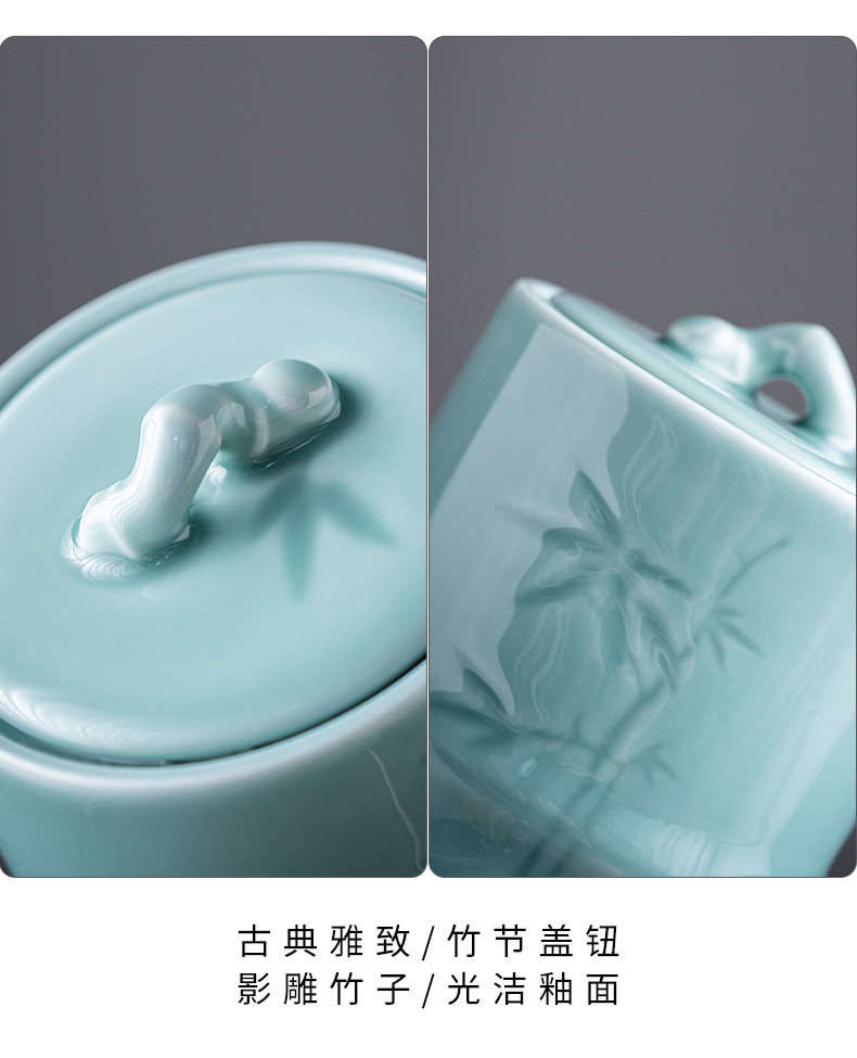 轻奢布包茶叶罐套装陶瓷茶仓防潮密封罐存储罐创意伴手礼定制logo详情16