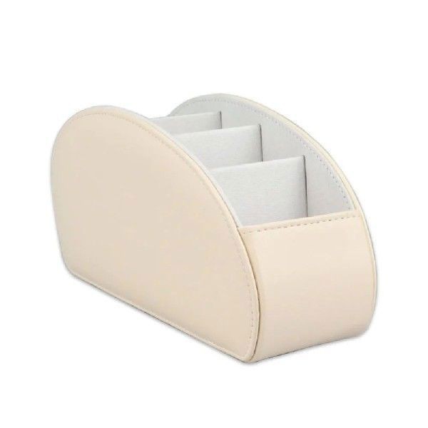 Leather storage rack with compartments, home leather storage rack, remote control stand, box tray, desktop organization pic 14