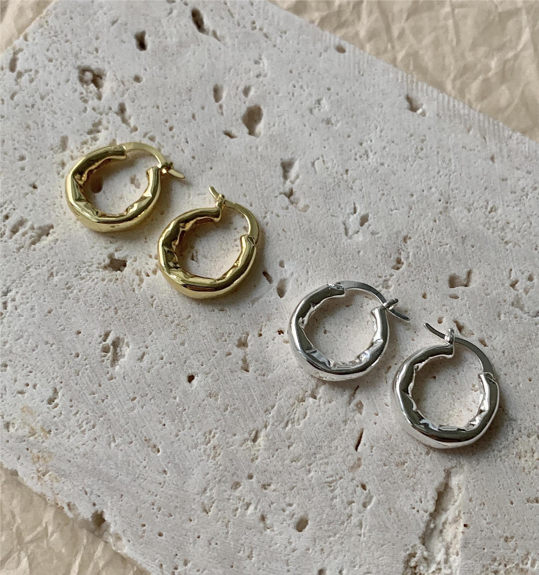 新款冷淡风不规则耳环百搭设计感轻奢气质小众高级秋冬金属耳饰品详情2