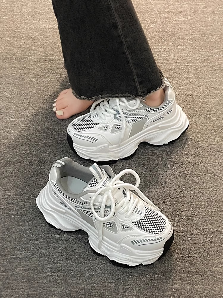2025春夏季新款爆款老爹鞋女厚底增高轻便休闲运动鞋 网面透气百搭女式单鞋 潮流时尚舒适跑步鞋详情8