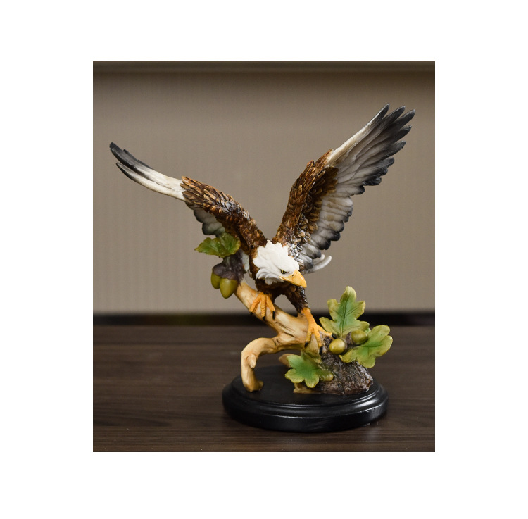 跨境美式白头鹰大鹏展翅树脂工艺品摆件办公室酒店高档老鹰装饰品详情5