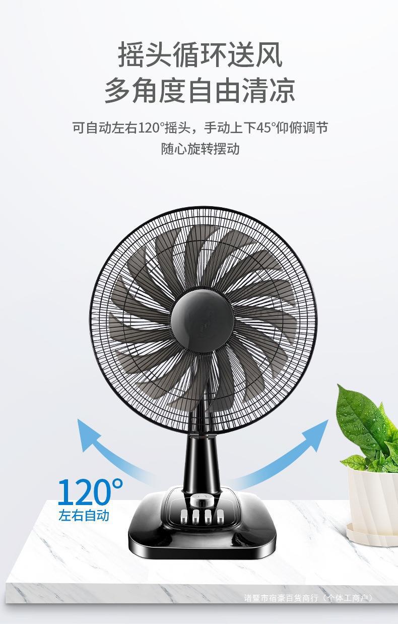 电风扇台式家用大风力静音学生宿舍16寸大台扇桌面摇头小型落地扇详情2