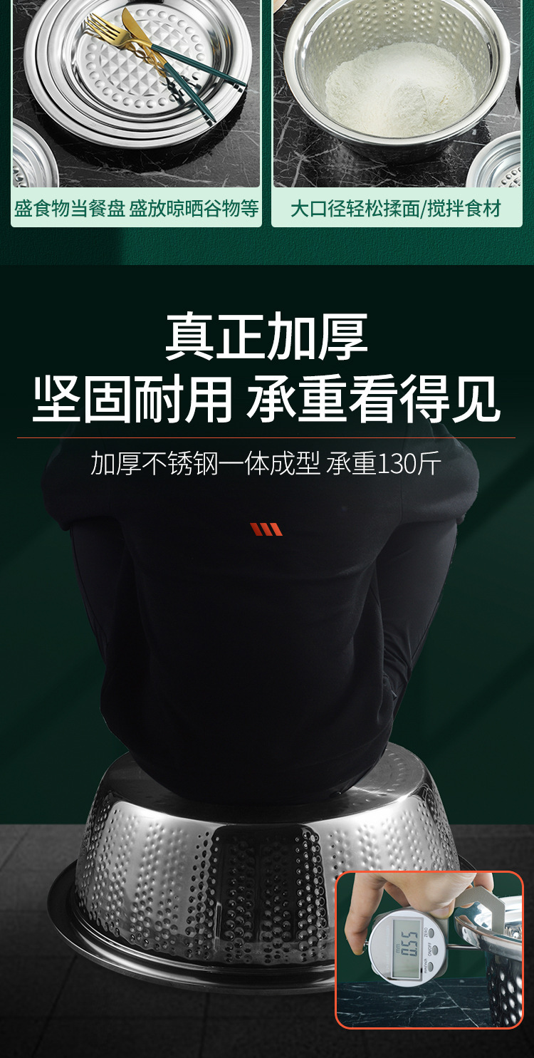 New hammer-patterned multi-purpose basin from the source factory, 18-70cm large-sized diamond basin, thickened and deepened plate cover Indian basin pic 8