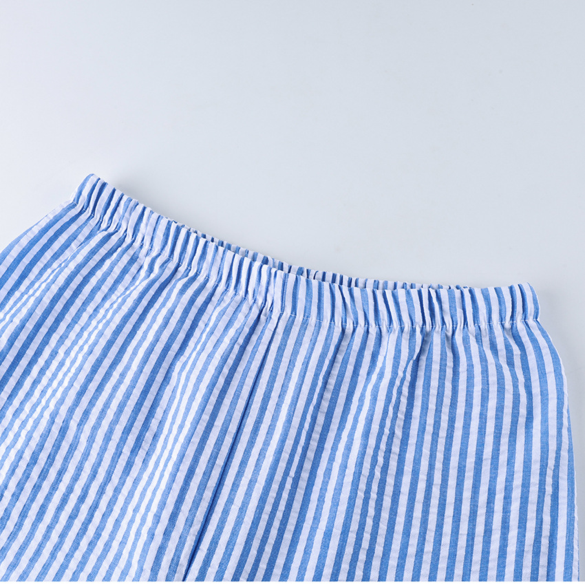 A new spring/summer striped three-piece pajama set from Europe and America, soft, loose and skin-friendly for women, suitable for cross-border wear in 2026 pic 27