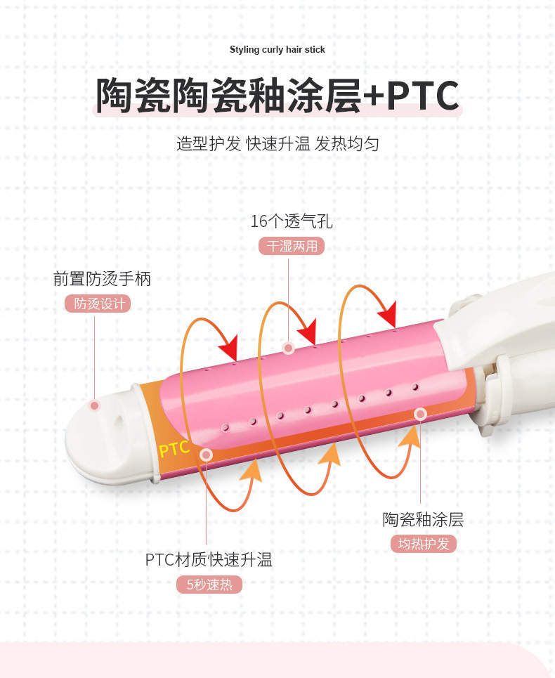 电卷发棒直发器卷直两用夹板宿舍家用波浪卷负离子内扣懒人不伤发详情5