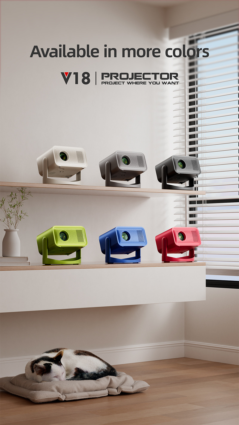 跨境新款高清便携式家庭投影仪4k手机无线同屏自动梯形安卓投影机详情14