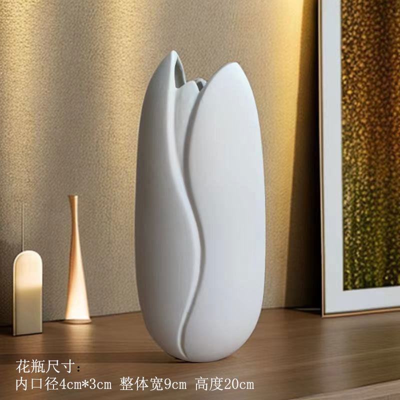2025 nordic wind jarrón de cerámica blanca hogar moderno y simple escritorio decorativo pieza de montaje hidroponía flores flores secas contenedor pic 9