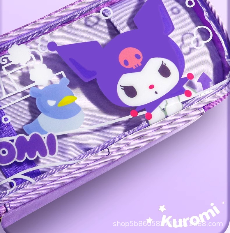 三丽鸥库洛米笔袋女生玉桂狗双层文具盒高颜值多功能笔袋可爱女孩详情10