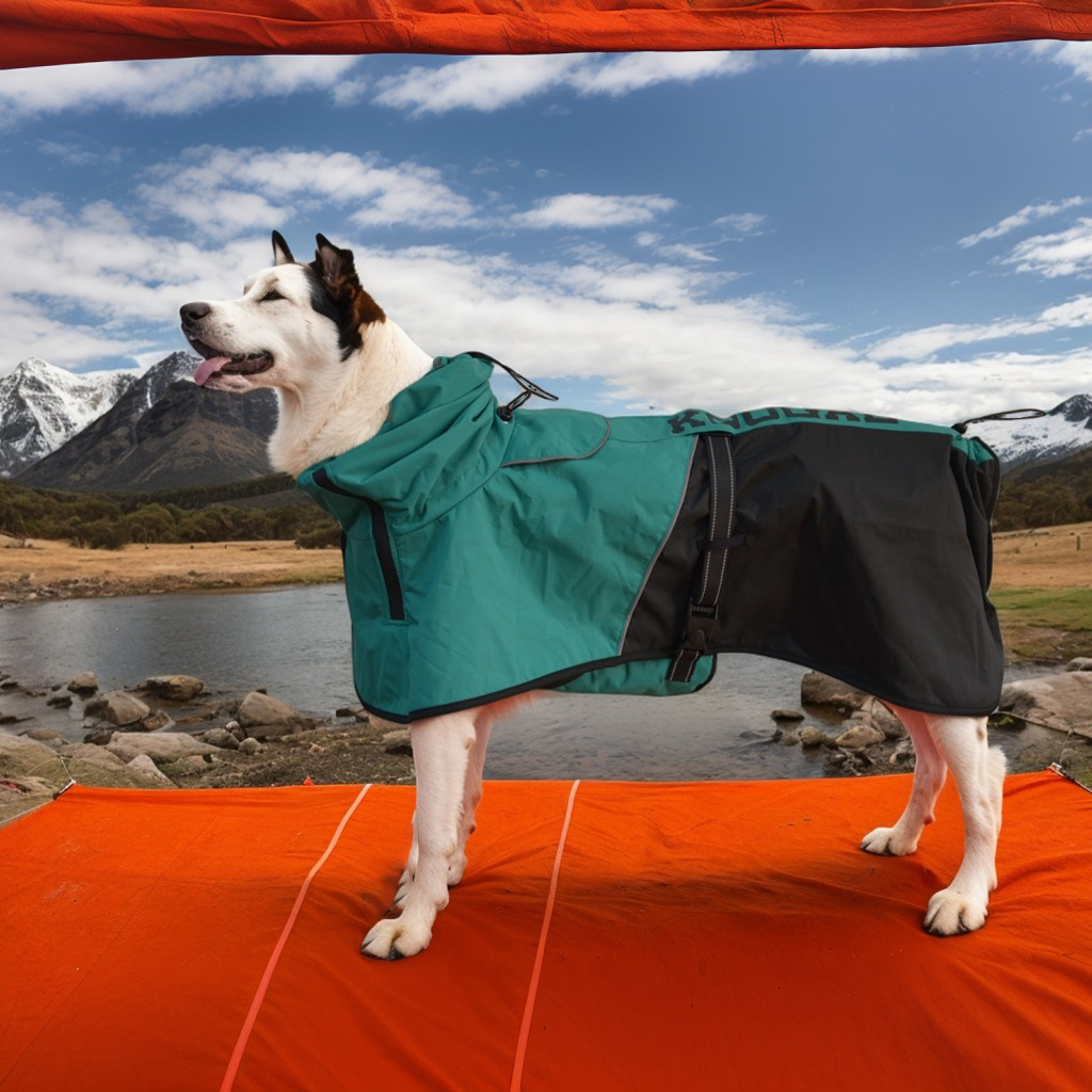 Pet clothing, pet windbreaker, double-layer waterproof and windproof outer layer, warm and extended neck cap, dog windbreaker pic 15