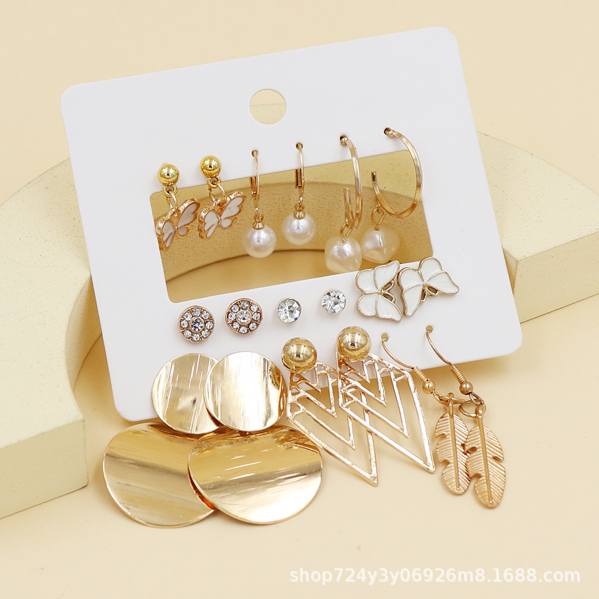 欧美跨境热卖新款简约个性ins风耳环套装气质百搭卡装耳饰批发详情18