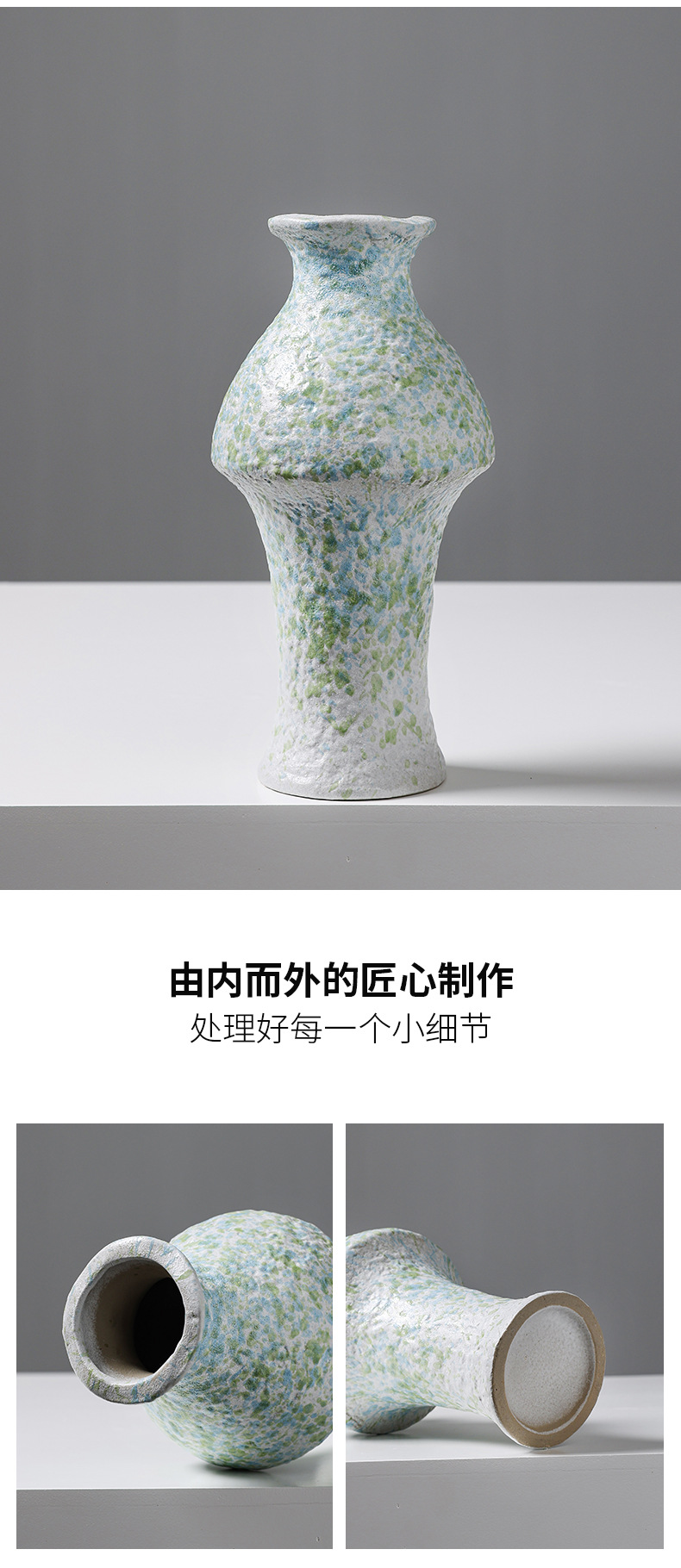 2025 Chinese-style retro ceramic jars, decorative vases, dried flowers, hydroponic, hotel, home, living room, entrance hall, flower arrangement ornaments, a sense of high-end pic 8