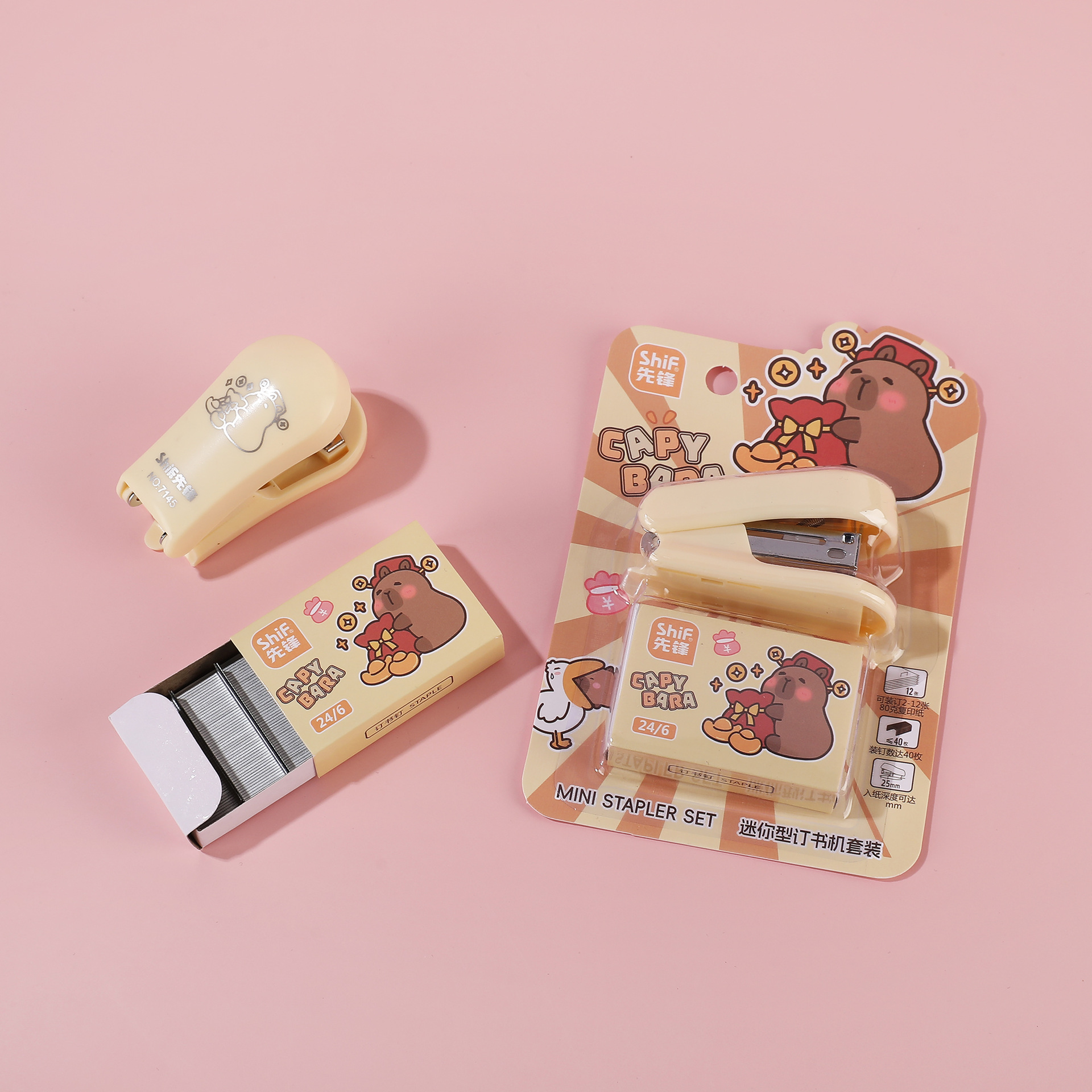 Pioneer 7145 Capibala Mini Stapler No. 12, Mini Stapler and Stapler Set, small and cute pic 4