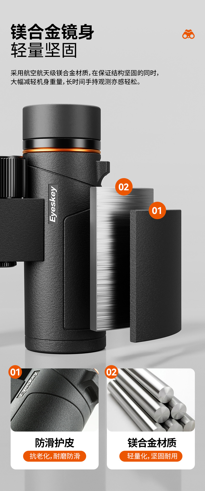 Aiski Yitian Series binoculars 27mm large eyepiece optical binoculars lanthanide ED lens binoculars pic 15