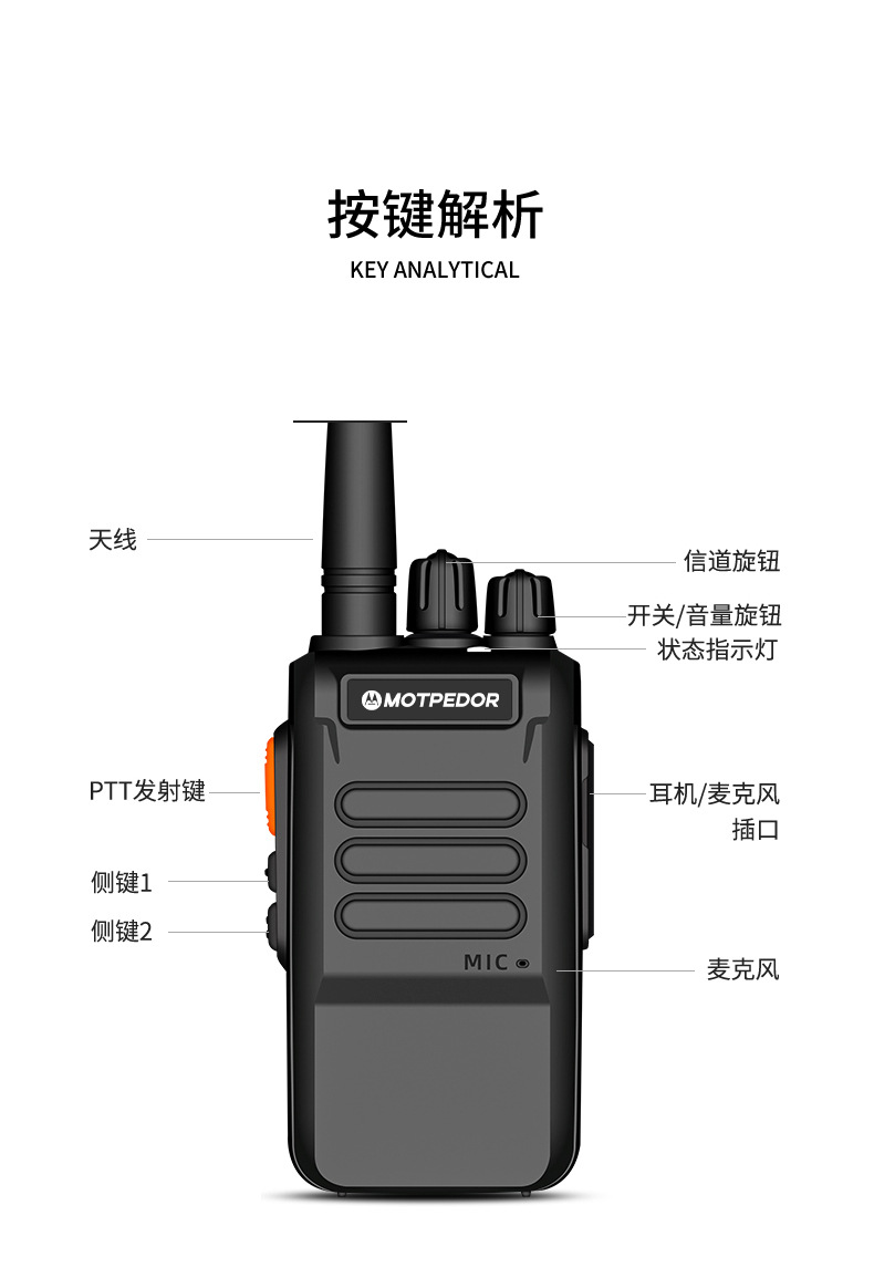 50公里大功率对讲机批发户外小型民用手台酒店工地迷你无线对讲器详情16