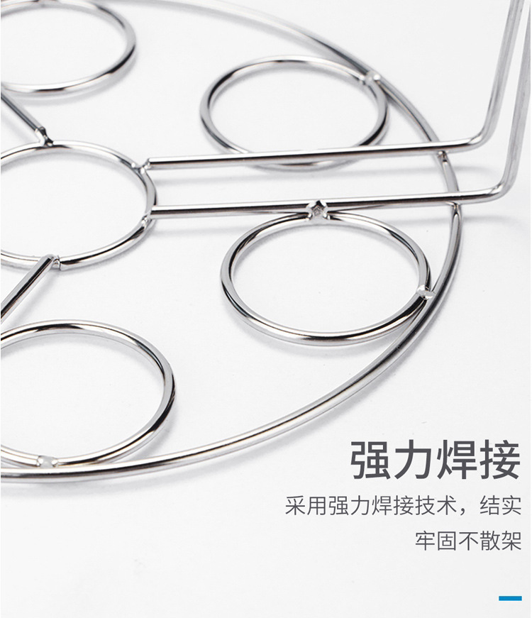 不锈钢加粗圆形蒸架高脚电饭锅蒸菜架 蒸锅篦子 大号蒸盘器隔热置详情5