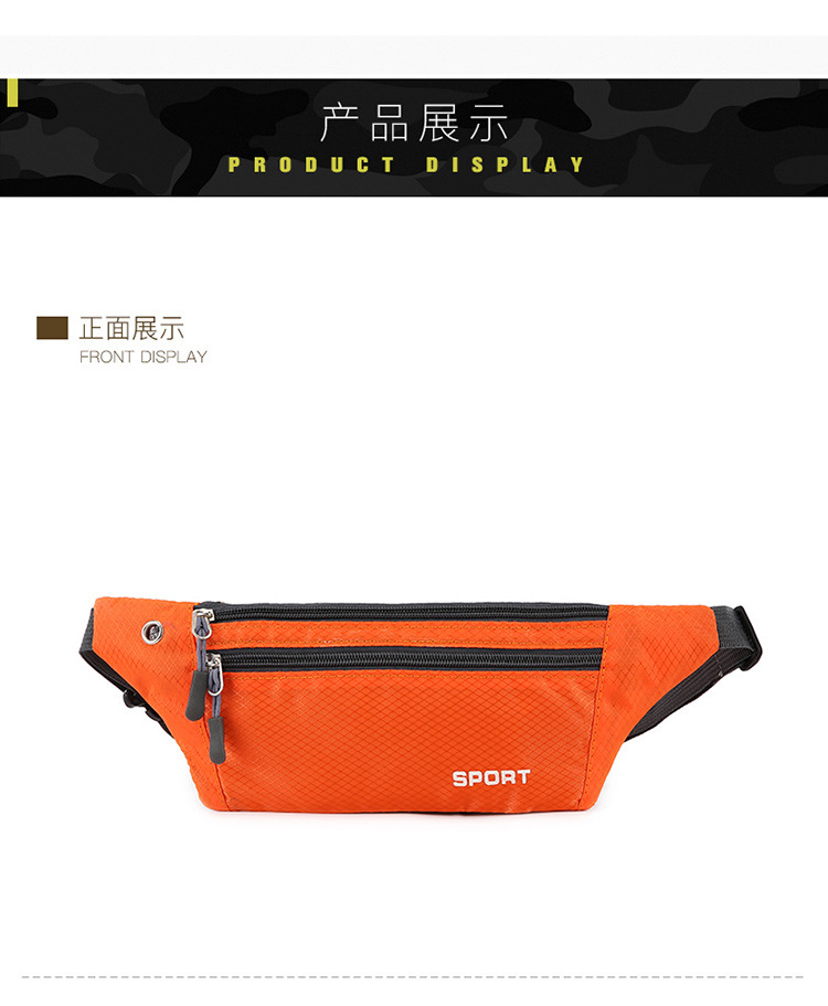 Outdoor fashion running casual sports waist bag, invisible crossbody sports crossbody bag, checkered close-fitting mobile phone waist bag pic 13