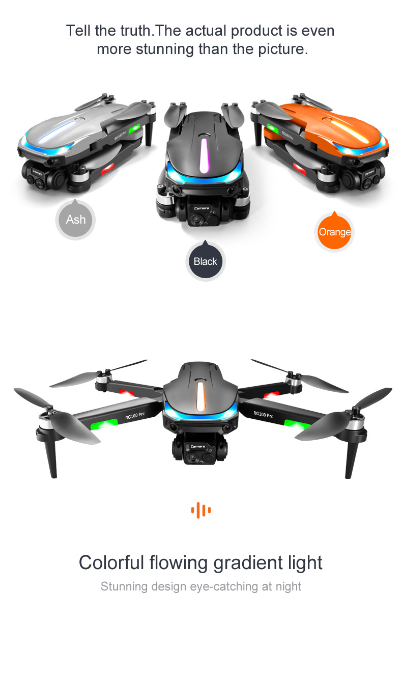 The cross-border unmanned aerial vehicle RG100PRO obstacle avoidance quadcopter with brushless motor and high-definition aerial photography remote control aircraft is for export pic 4