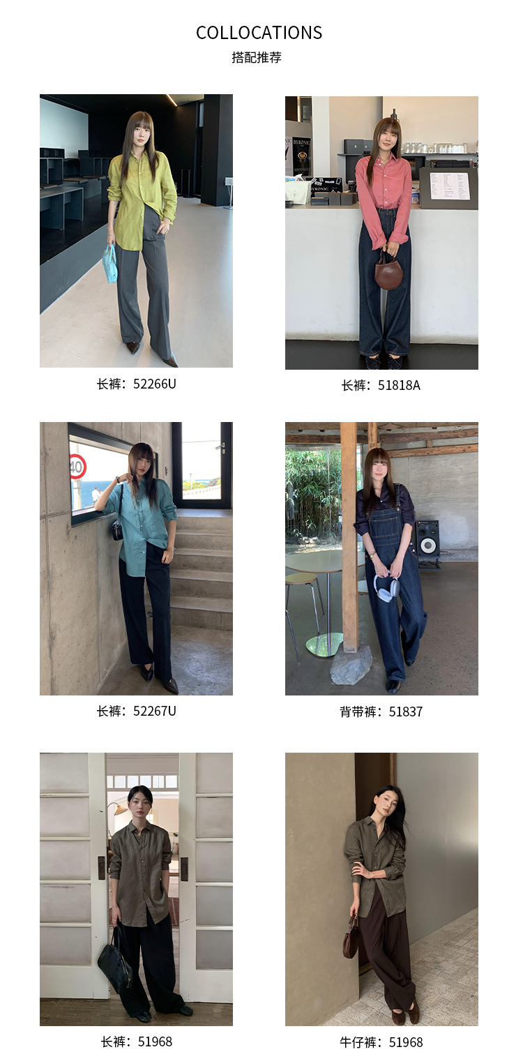 clean 慵懒舒适亚麻衬衣女2025十三行春季新款韩版时装衬衫 52271详情7