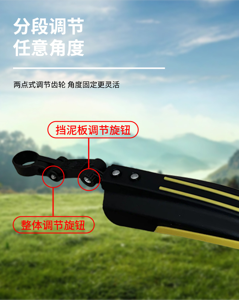Bicycle mudguards, mountain bike two-color water barriers, bicycle road bike water barriers, mudguard tiles, bicycle accessories pic 7