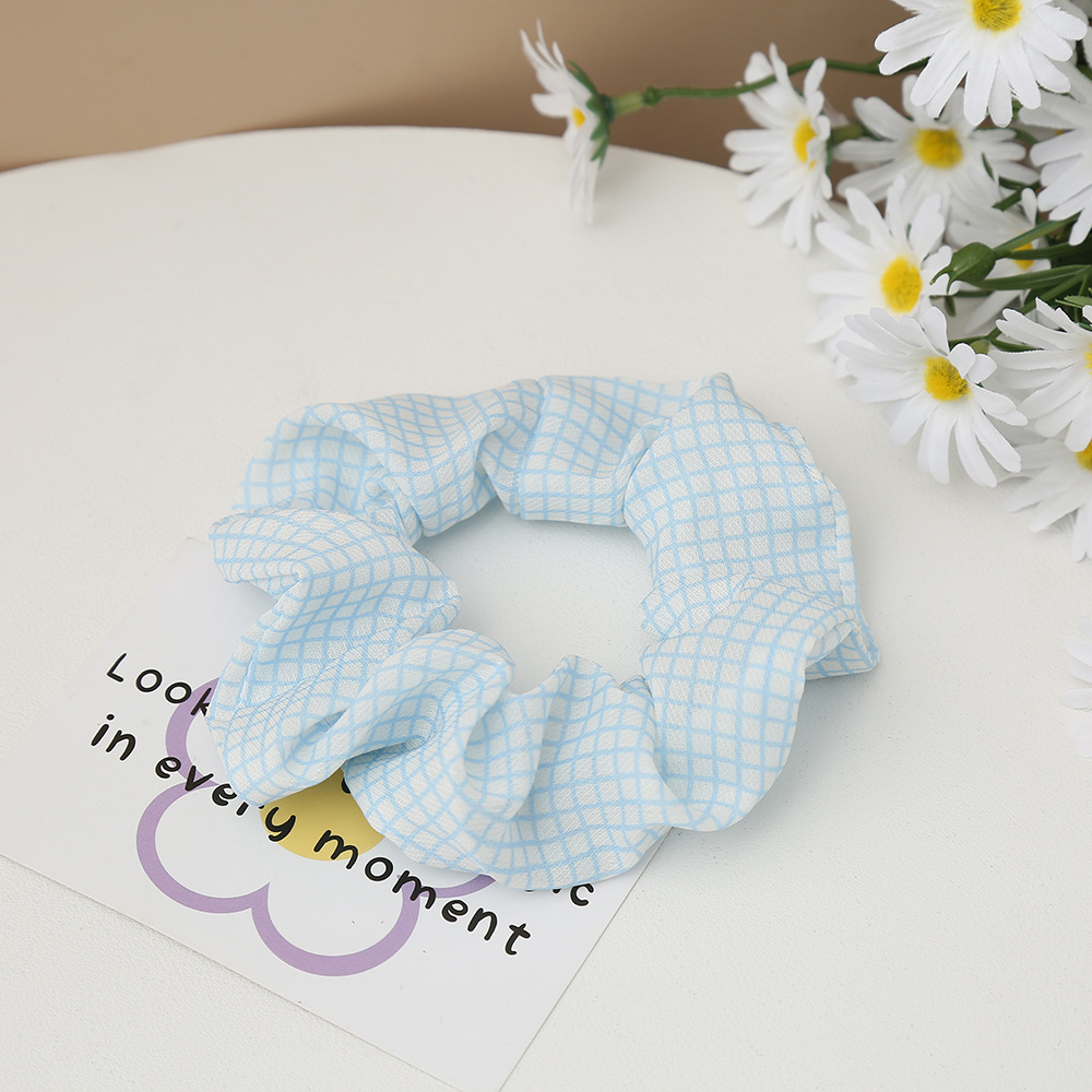 Forest style college style fabric checkered hair band, popular bun hair rope, ponytail tie, large intestine circle hair rope wholesale accessories, hair accessories and headwear pic 6