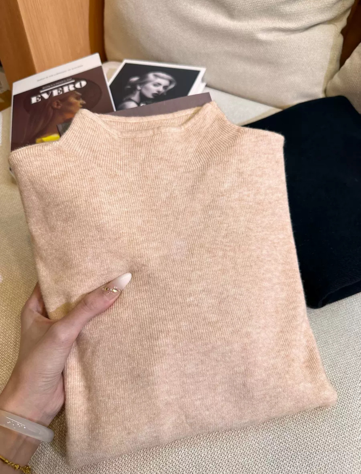 秋冬小立领奶fufu软糯打底针织衫大码胖mm女毛衣韩版简约内搭上衣详情5