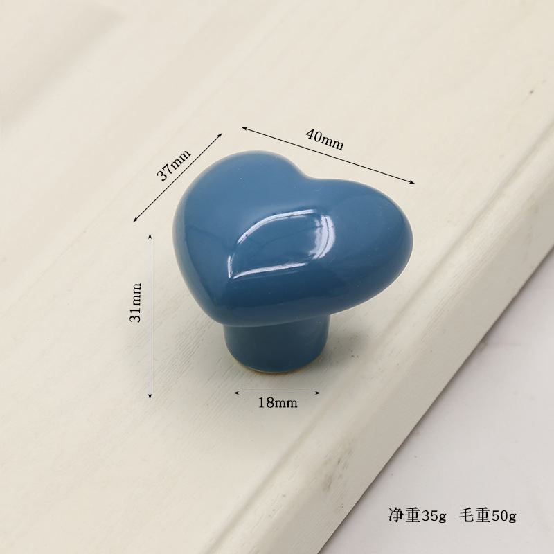 卡通儿童房拉手心形陶瓷拉手现代简约抽屉橱柜书柜电视柜鞋柜把手详情11