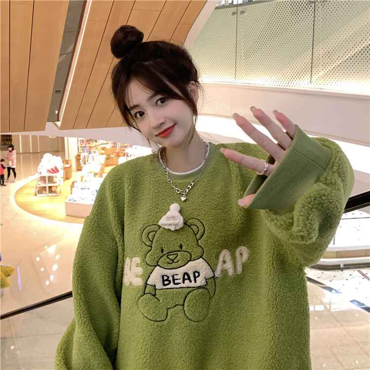 Here are two new autumn 2024 embroidered loose long-sleeved sweatshirts for women pic 7