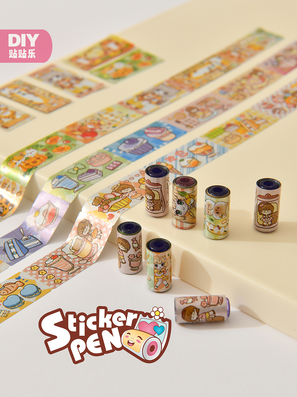 Chenxi Tietile Creative DIY Bead Ballpoint Pen 0.7mm Bullet Tip Press Medium Oil Pen Planner Pen Cartoon Office Writing pic 27