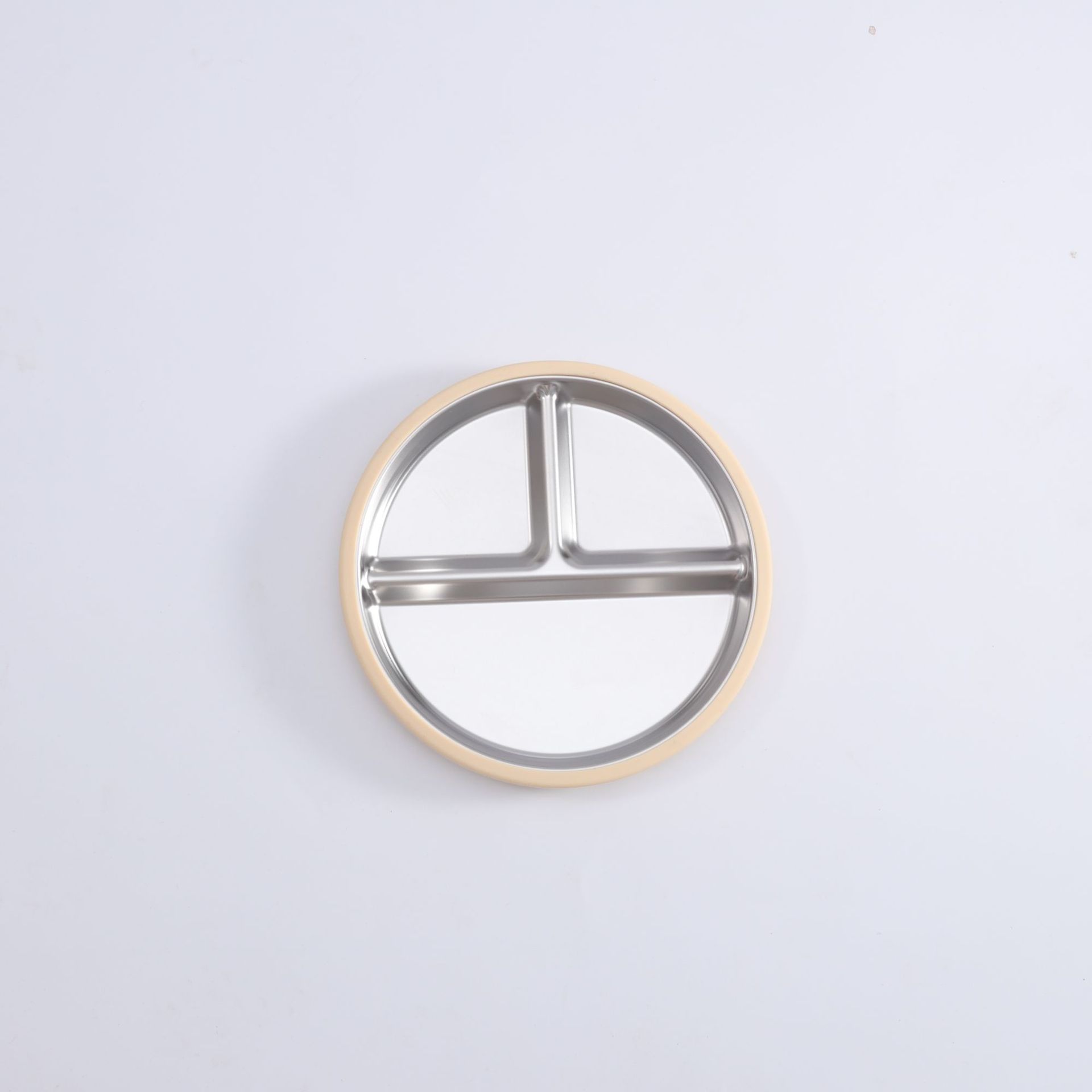 跨境硅胶包不锈钢儿童分格餐盘 三格防摔分餐盘 辅食喂养餐具 安全健康易清洗详情14