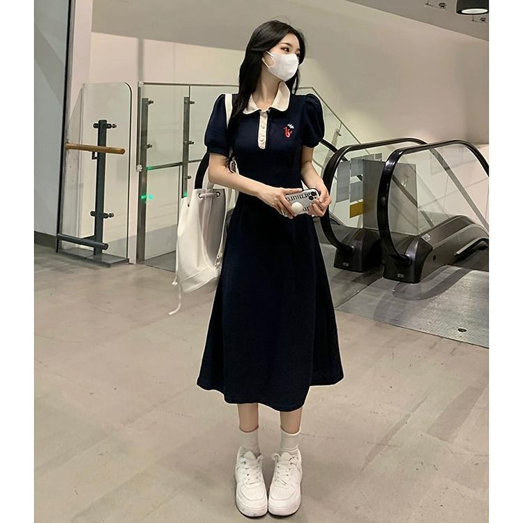 法式超火气质学院风连衣裙子女大码显瘦新款漂亮小个子长裙夏详情11