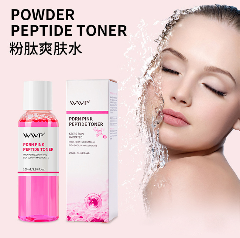 【跨境热销】WWP粉色肽爽肤水PDRN滋润补水保湿面部精华柔肤水FDA详情5