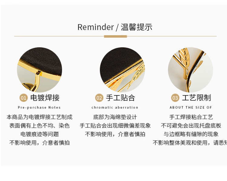 European-style light luxury oval-shaped pastry and fruit plate, metal ironwork mirror candy tray, photo display, jewelry storage pic 9