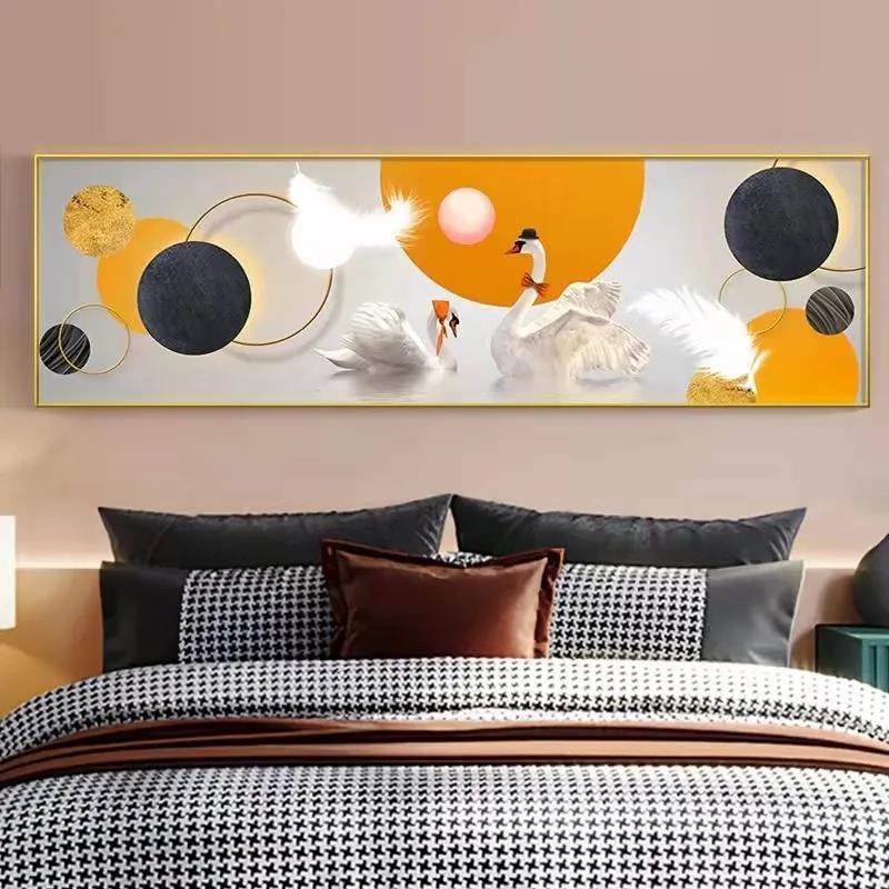 九鱼图玄关画入户画客厅挂画现代轻奢装饰画大气竖版走廊过道壁画详情3