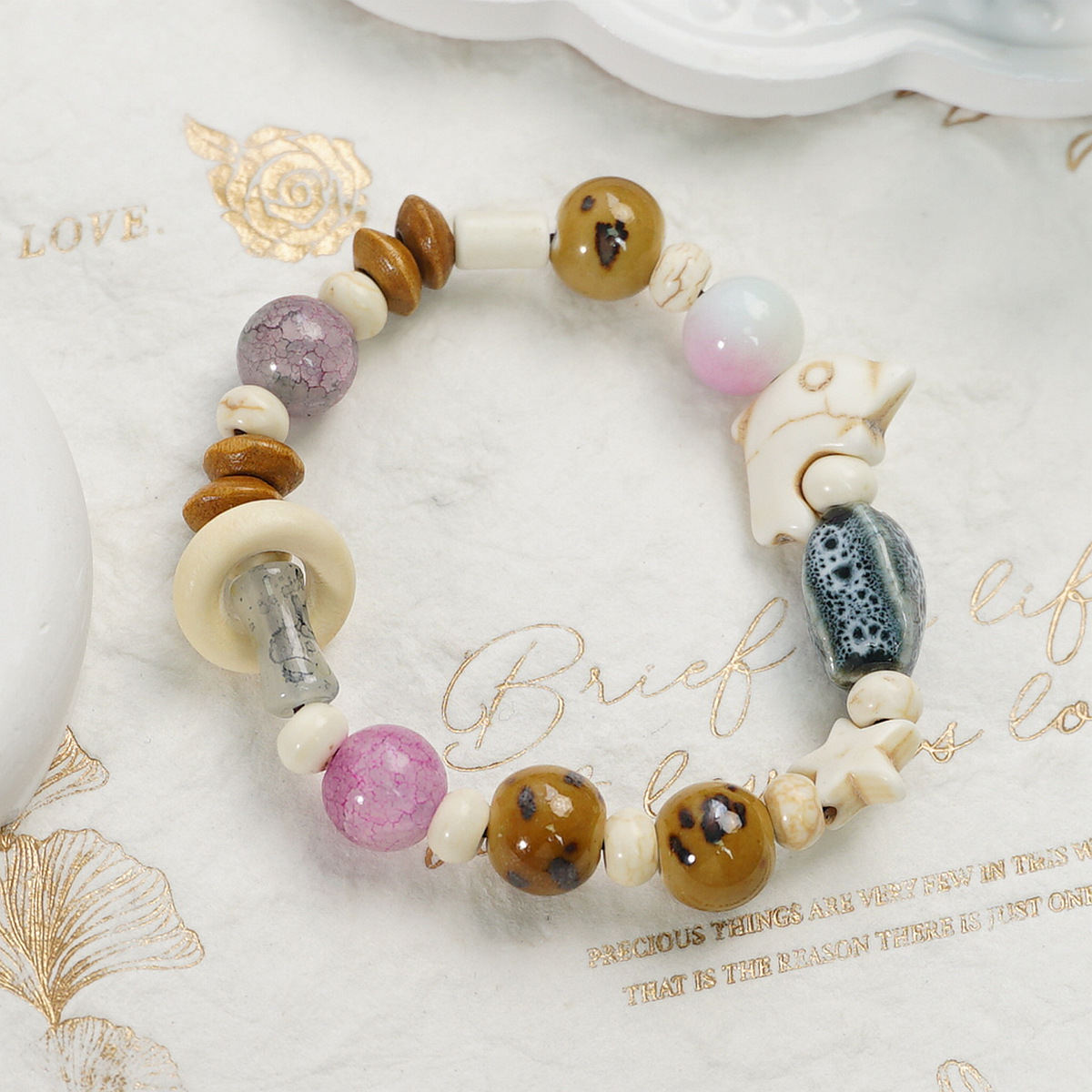 Jingdezhen ceramic bracelets, ten yuan for three strings, are a niche and high-end traditional Chinese style cultural and artistic bracelets. Wholesale of ethnic style accessories for women pic 4