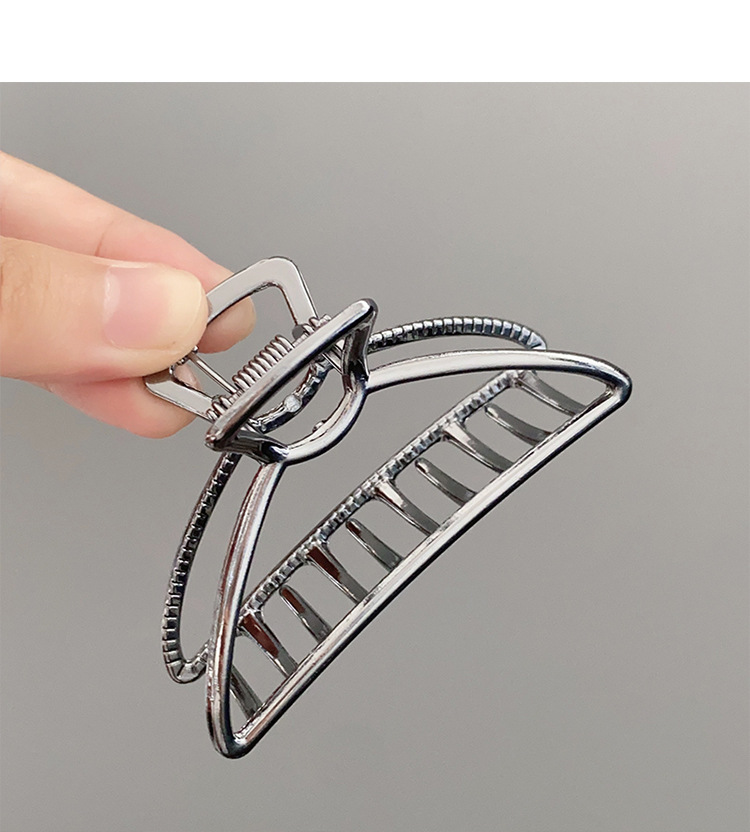 跨境简约金属发夹洗澡顶夹中号合金抓夹几何半圆韩版鲨鱼夹女发饰详情16