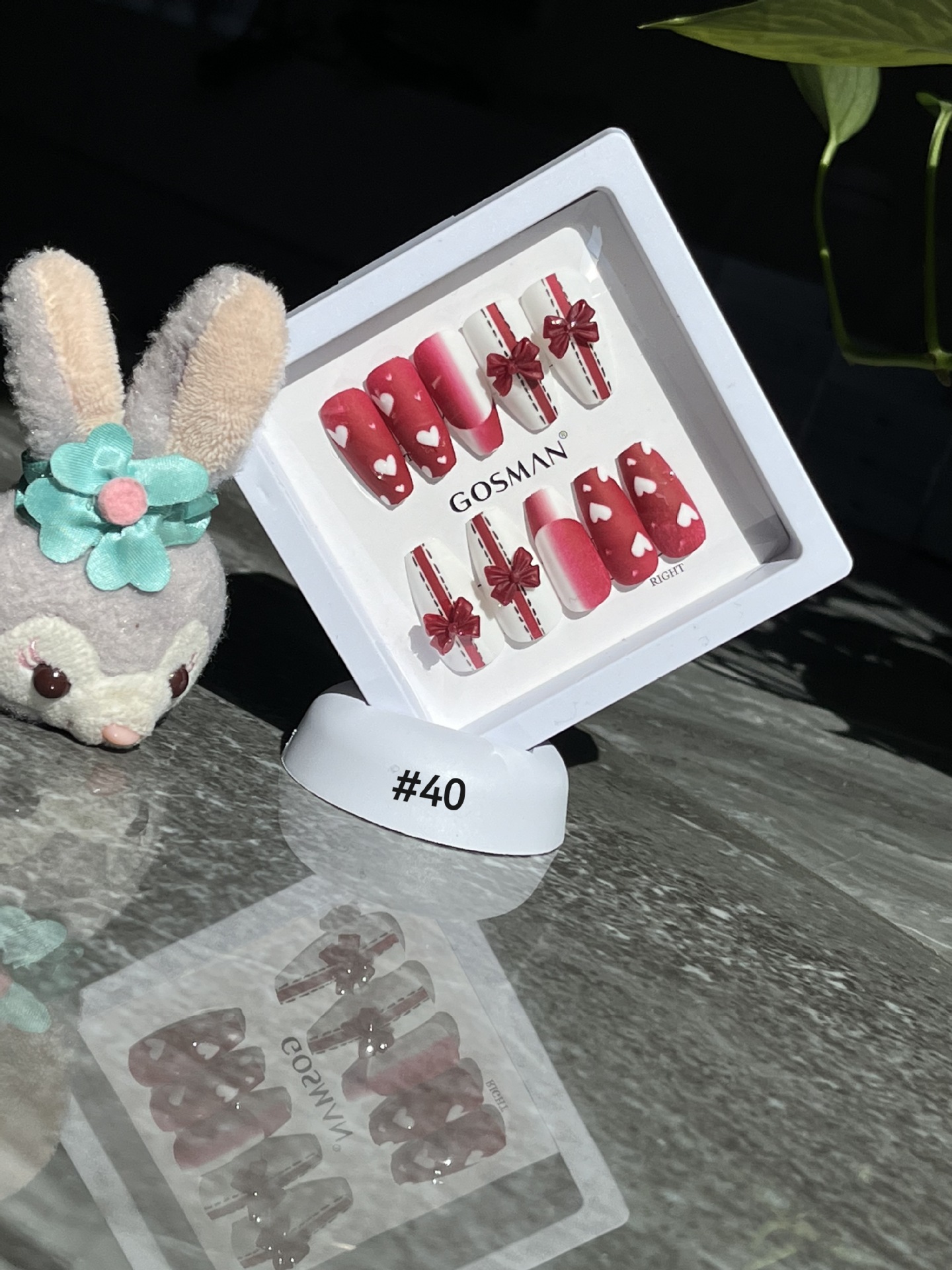 戈斯曼2023新款24片手工穿戴软甲法式中长款温柔气质无痕甲片女美甲贴纸详情1