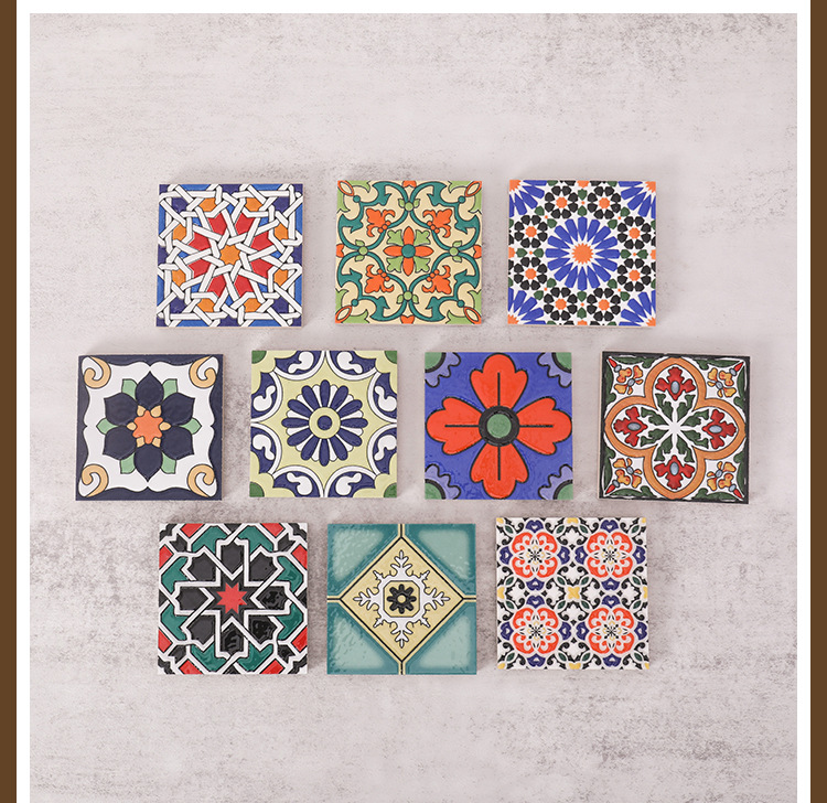 Heat insulation pad, retro solid wood flower tile, handle pot pad, wooden heat-resistant plate and cup pad, household clay pot and soup pot heat insulation wooden pad pic 16