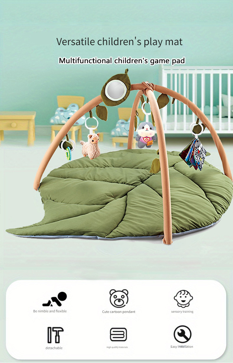 玩具婴儿叶子游戏垫爬行垫健身架带枕头爬爬垫布书吊件玩具游戏垫详情3