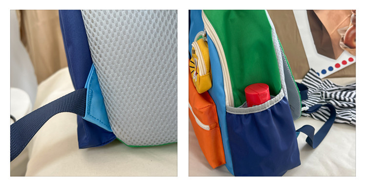 幼儿园儿童双肩包男童大容量背包2024新款可爱女孩拼色小书包外出详情49