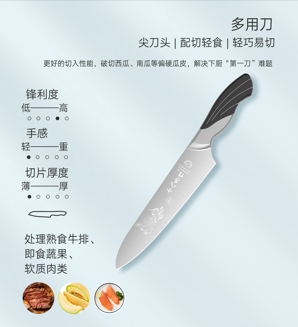 ✅yyo菜刀套装 家用全套厨房刀具切菜斩骨头水果刀不锈钢详情21