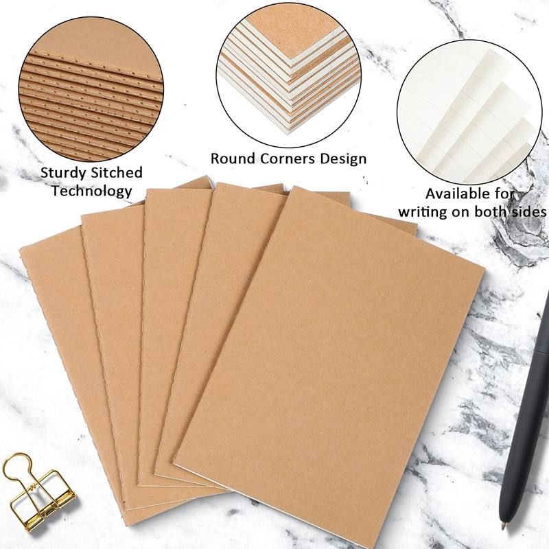 Small diary, pocket notebook, notepad, record book, mini diary, 64mo, black exercise book, kraft paper pic 4