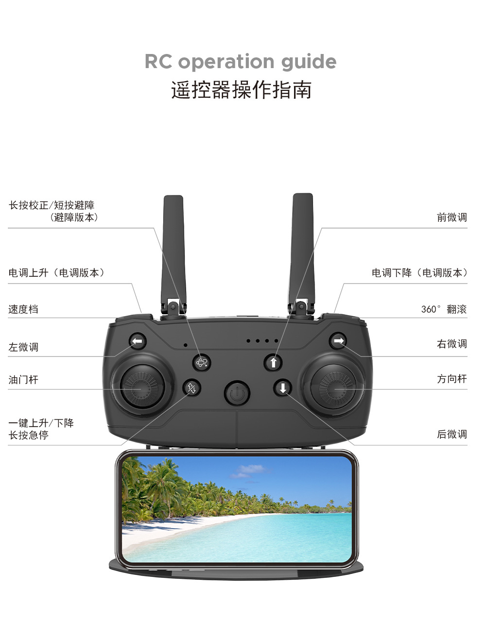 H63四面避障电调高清摄像遥控飞机光流定点悬停飞行器drone，无人机详情17