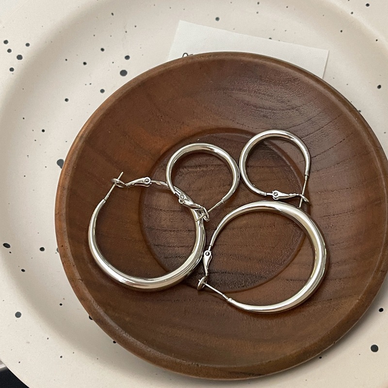 冷淡风素圈耳环复古圆圈耳饰925银针小众高级感气质轻奢风简约女~详情24